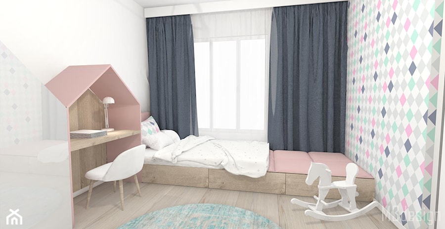 Pokój dziecka - Mały biały pokój dziecka dla dziecka dla dziewczynki, styl nowoczesny - zdjęcie od m3design