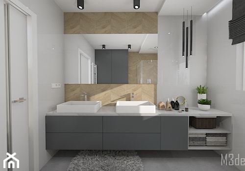Projekt wnetrza łazienki w domu jednorodzinnym - Sypialnia, styl nowoczesny - zdjęcie od m3design