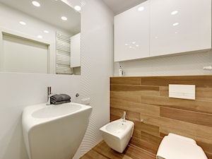 kla01 - Mała z punktowym oświetleniem łazienka, styl nowoczesny - zdjęcie od kla