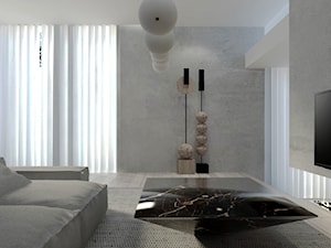DOM ŁÓDŹ - Salon, styl minimalistyczny - zdjęcie od Atelier 37 | architektura & projektowanie wnętrz