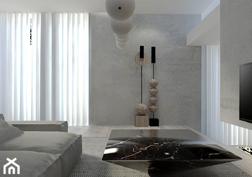 DOM ŁÓDŹ - Salon, styl minimalistyczny - zdjęcie od Atelier 37 | architektura & projektowanie wnętrz
