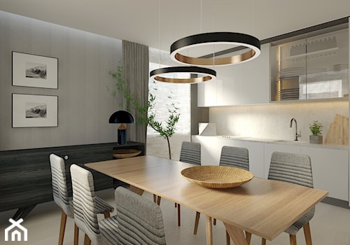 Kuchnia z jadalnią i komodą - zdjęcie od Atelier 37 | architektura & projektowanie wnętrz