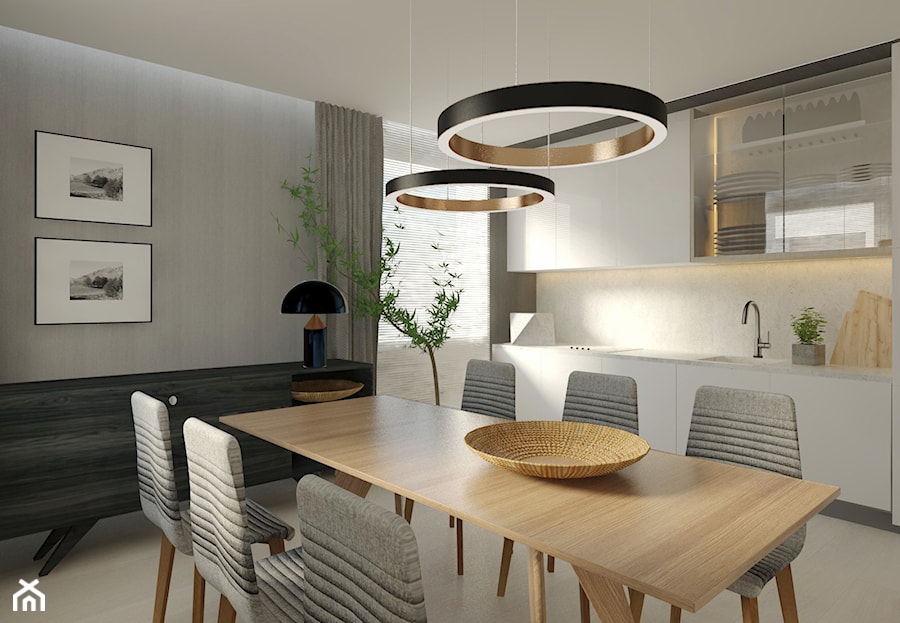 Kuchnia z jadalnią i komodą - zdjęcie od Atelier 37 | architektura & projektowanie wnętrz