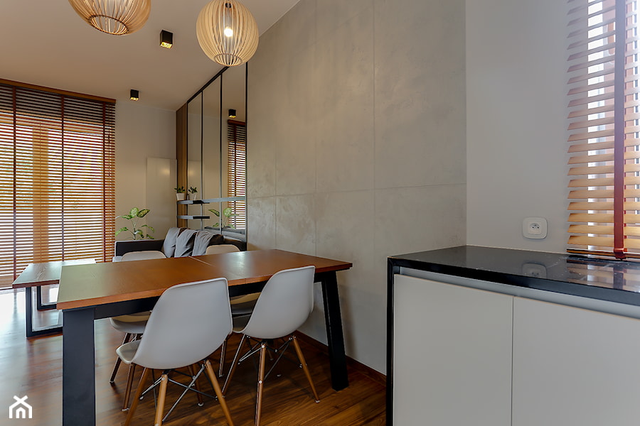 Salon z jadalnią otwartym aneksem kuchennym - zdjęcie od Atelier 37 | architektura & projektowanie wnętrz