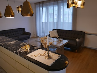 Apartament na Mokotowie - Salon, styl nowoczesny