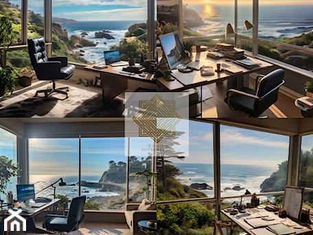 Aranżacje wnętrz - Biuro: biuro z widokiem na ocean - Aniela Zdanowicz Sun House Design. Przeglądaj, dodawaj i zapisuj najlepsze zdjęcia, pomysły i inspiracje designerskie. W bazie mamy już prawie milion fotografii!