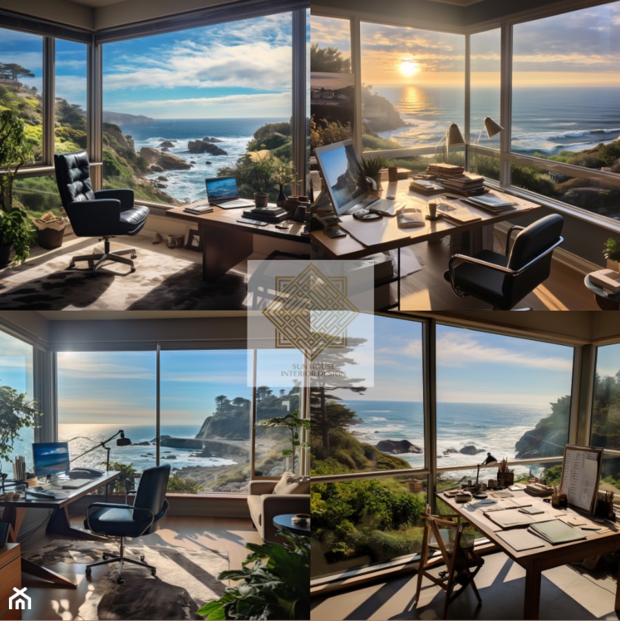 biuro z widokiem na ocean - zdjęcie od Aniela Zdanowicz Sun House Design - Homebook