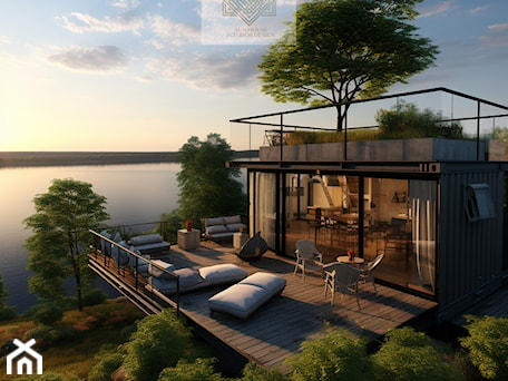 Aranżacje wnętrz - Taras: projekt kontenera mieszkalnego z widokiem na jezioro - Aniela Zdanowicz Sun House Design. Przeglądaj, dodawaj i zapisuj najlepsze zdjęcia, pomysły i inspiracje designerskie. W bazie mamy już prawie milion fotografii!