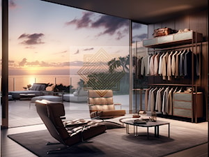 projekt nowoczesnej garderoby z widokiem na morze - zdjęcie od Aniela Zdanowicz Sun House Design