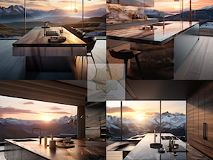 projekt kuchni z widokiem na Norweskie góry - zdjęcie od Aniela Zdanowicz Sun House Design