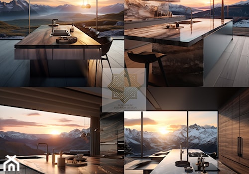 projekt kuchni z widokiem na Norweskie góry - zdjęcie od Aniela Zdanowicz Sun House Design