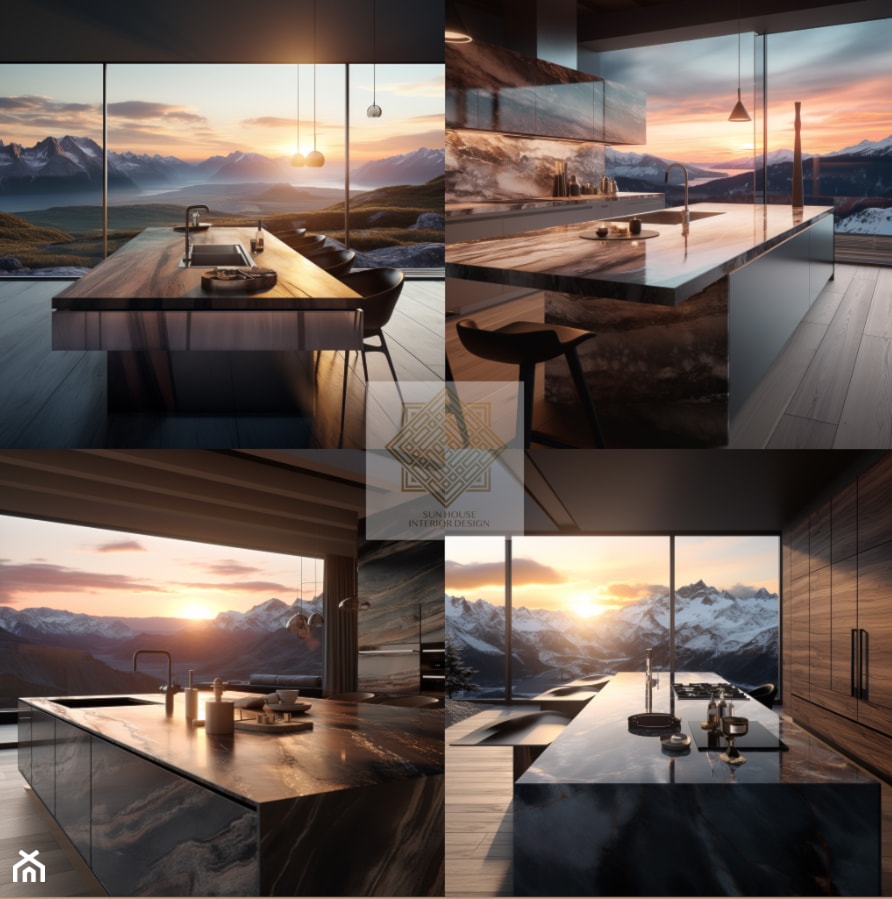 projekt kuchni z widokiem na Norweskie góry - zdjęcie od Aniela Zdanowicz Sun House Design - Homebook