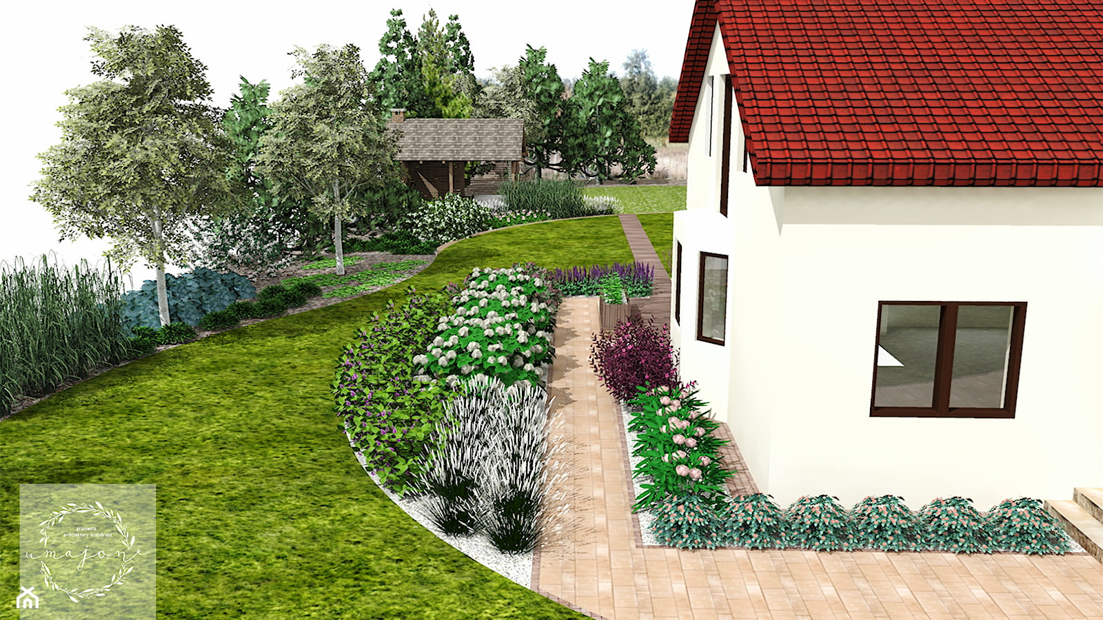 Ogród w krajobrazie wiejskim - zdjęcie od Umajone - Pracownia Architektury Krajobrazu - Homebook