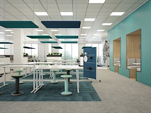 Projekty wnętrz biurowych - wizualizacje - Wnętrza publiczne - zdjęcie od T3 Atelier