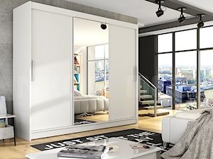 Ocena produktu. ANKON MEBLE - Duża biała czarna sypialnia, styl nowoczesny - zdjęcie od malwabak9