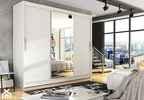 Ocena produktu. ANKON MEBLE - Duża biała czarna sypialnia, styl nowoczesny - zdjęcie od malwabak9