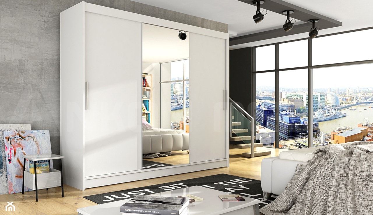Ocena produktu. ANKON MEBLE - Duża biała czarna sypialnia, styl nowoczesny - zdjęcie od malwabak9 - Homebook