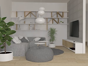 Mały biały salon, styl minimalistyczny - zdjęcie od PUFA STUDIO