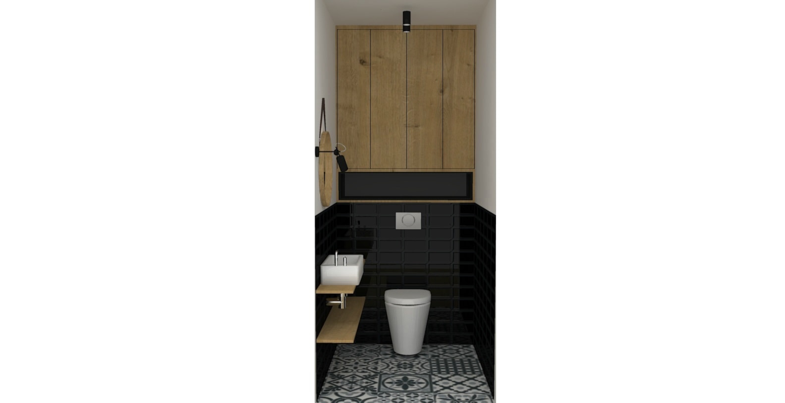 Mała na poddaszu bez okna łazienka, styl minimalistyczny - zdjęcie od PUFA STUDIO - Homebook