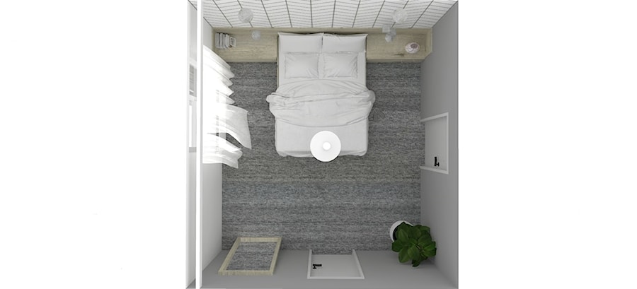 Dom jednorodzinnych w Wilczycach pod Wrocławiem - Mała szara sypialnia, styl minimalistyczny - zdjęcie od PUFA STUDIO