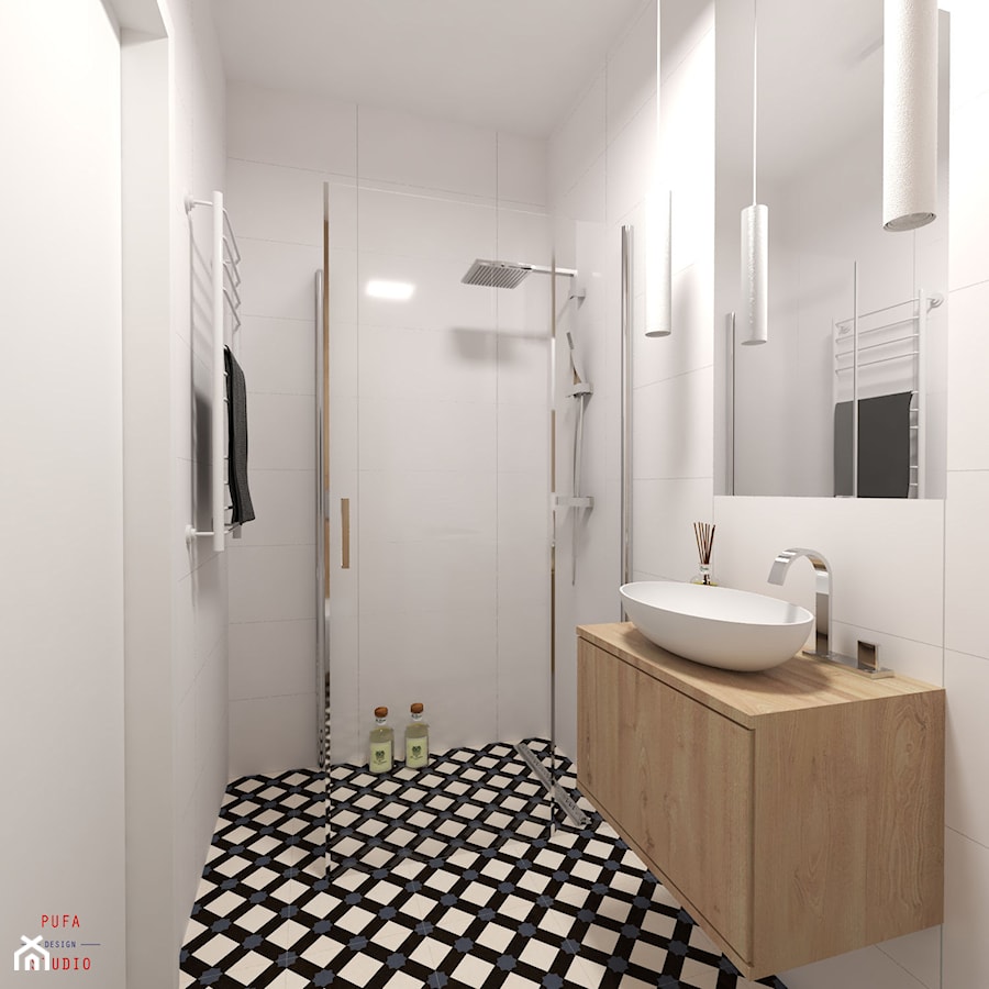 Mała łazienka z patchwork - zdjęcie od PUFA STUDIO