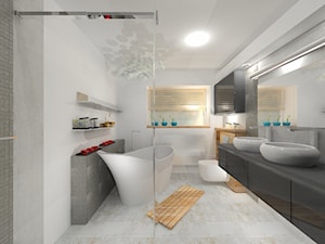 LAZIENKA 2 - Średnia na poddaszu bez okna łazienka, styl minimalistyczny - zdjęcie od Interior Design 77