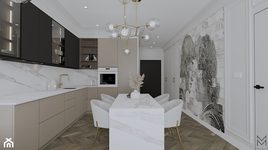 Mieszkanie 48 m2 - Kuchnia, styl nowoczesny - zdjęcie od homebym