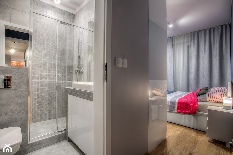 Mieszkanie w męskim stylu - Mała bez okna łazienka, styl nowoczesny - zdjęcie od Jachtoma design