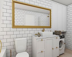 Stylowa kuchnia i łazienka - Średnia bez okna z pralką / suszarką z lustrem z punktowym oświetleniem ... - zdjęcie od Jachtoma design - Homebook