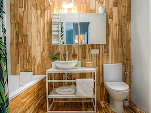 Mieszkanie dla młodych zapracowanych - Średnia na poddaszu bez okna łazienka, styl skandynawski - zdjęcie od Jachtoma design