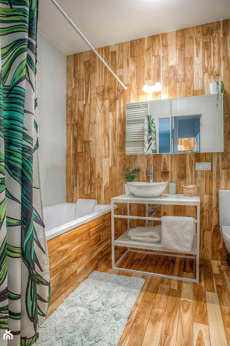 Mieszkanie dla młodych zapracowanych - Średnia na poddaszu bez okna łazienka, styl skandynawski - zdjęcie od Jachtoma design