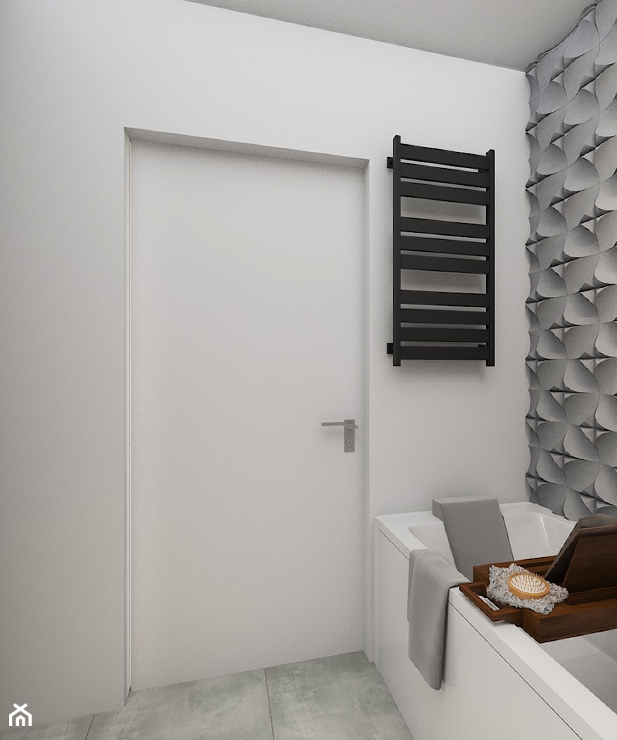 Betonowa łazienka - Mała na poddaszu bez okna łazienka, styl nowoczesny - zdjęcie od Jachtoma design - Homebook