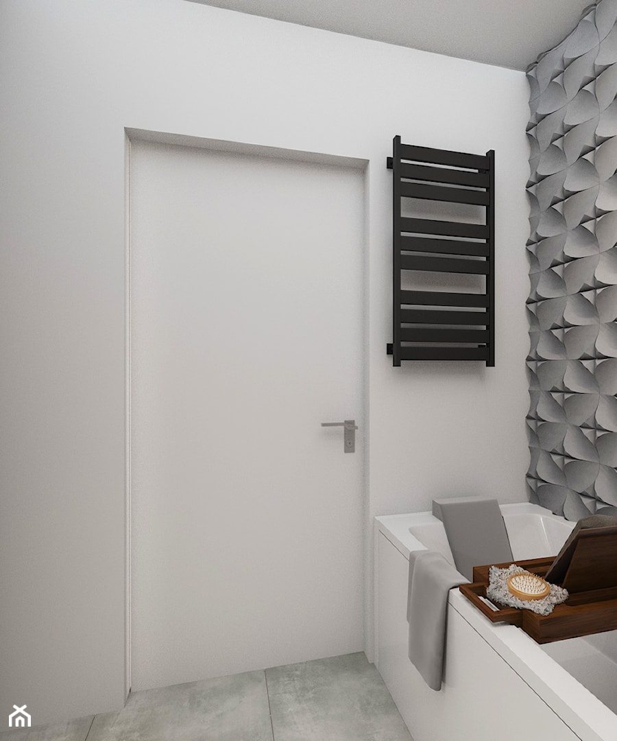 Betonowa łazienka - Mała na poddaszu bez okna łazienka, styl nowoczesny - zdjęcie od Jachtoma design