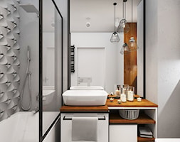 Betonowa łazienka - Mała bez okna łazienka, styl nowoczesny - zdjęcie od Jachtoma design - Homebook