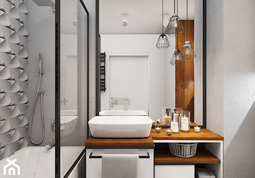 Betonowa łazienka - Mała bez okna łazienka, styl nowoczesny - zdjęcie od Jachtoma design