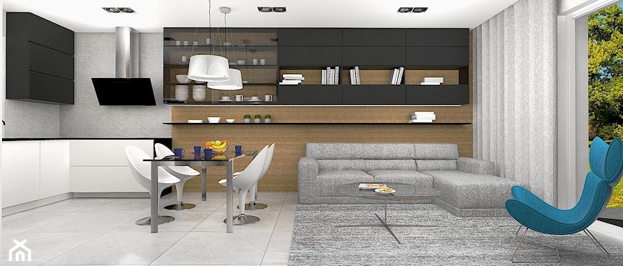 Projekt wnętrz szeregowca - mały apartament - Jadalnia, styl nowoczesny - zdjęcie od FORMAT