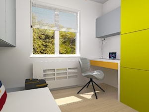Projekt wnętrz szeregowca - mały apartament - Mały biały pokój dziecka dla nastolatka, styl nowoczesny - zdjęcie od FORMAT