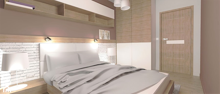 Mieszkanie w Julianowie- Piaseczno - Średnia beżowa biała sypialnia, styl nowoczesny - zdjęcie od FORMAT