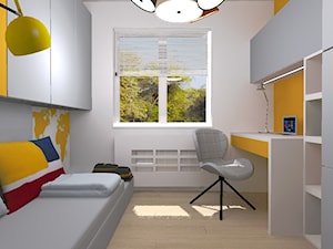 Projekt wnętrz szeregowca - mały apartament - Średni szary pokój dziecka dla nastolatka dla chłopca dla dziewczynki, styl nowoczesny - zdjęcie od FORMAT