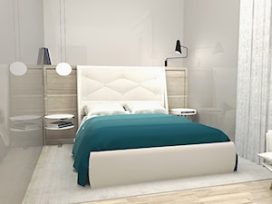 Projekt wnętrz szeregowca - mały apartament - Średnia szara sypialnia, styl nowoczesny - zdjęcie od FORMAT