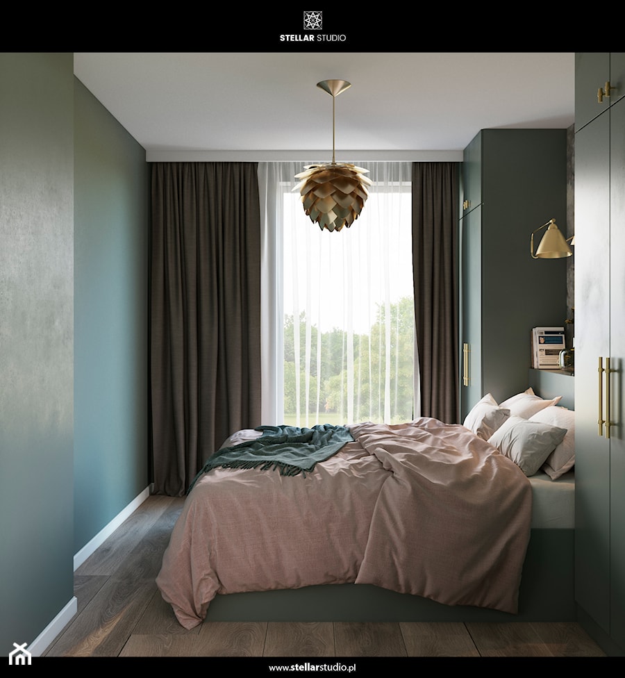 projekt SERPENS - Średnia szara sypialnia, styl nowoczesny - zdjęcie od STELLARstudio