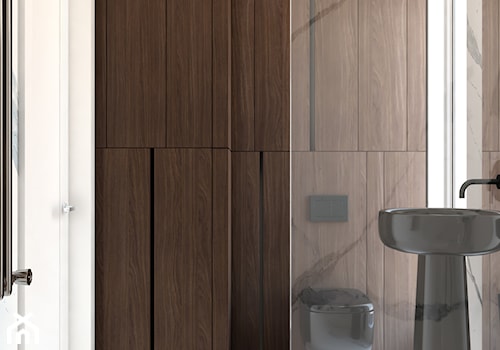 projekt PAVO - Średnia z marmurową podłogą z punktowym oświetleniem łazienka z oknem, styl glamour - zdjęcie od STELLARstudio