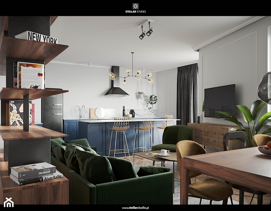 projekt TUCANA - Średni szary salon z jadalnią, styl nowoczesny - zdjęcie od STELLARstudio