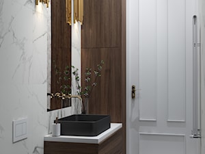 projekt TAURUS - Mała z marmurową podłogą łazienka, styl glamour - zdjęcie od STELLARstudio