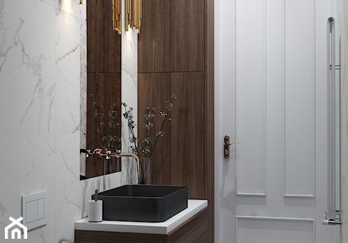 projekt TAURUS - Mała z marmurową podłogą łazienka, styl glamour - zdjęcie od STELLARstudio