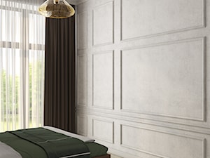 projekt TAURUS - Średnia biała szara sypialnia, styl nowoczesny - zdjęcie od STELLARstudio