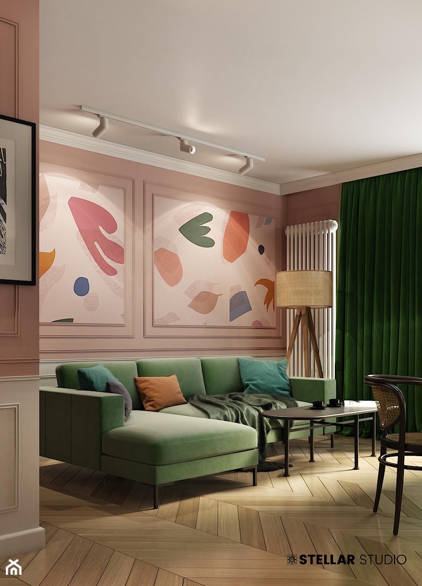 projekt AURORA - Średni brązowy salon, styl nowoczesny - zdjęcie od STELLARstudio