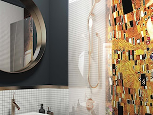 projekt NYX - Mała bez okna z lustrem łazienka, styl glamour - zdjęcie od STELLARstudio
