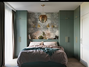 projekt SERPENS - Średnia biała szara sypialnia, styl nowoczesny - zdjęcie od STELLARstudio
