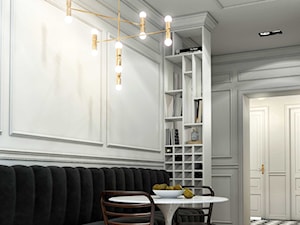 projekt NYX - Średni biały salon z jadalnią, styl glamour - zdjęcie od STELLARstudio
